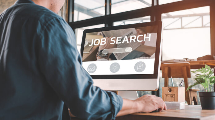 Job Search Concept, Find Your Career, Man Looking At Online Webs