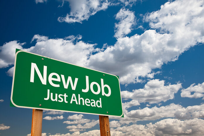 New Job Green Road Sign