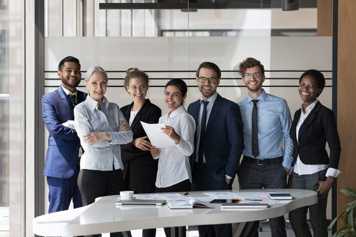 Successful Diverse Business Team Of Multiethnic Employees Corpor