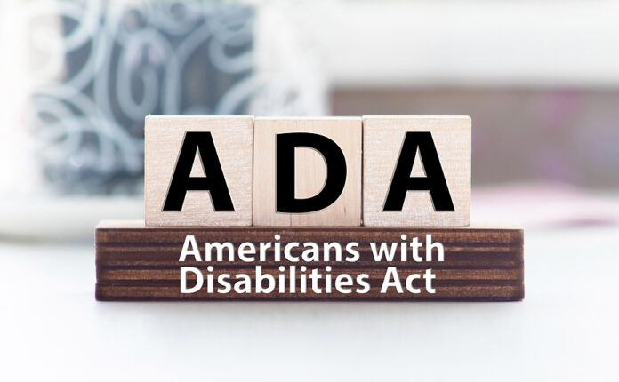 Word Ada Americans With Disabilities Act Is Made Of Wooden Build