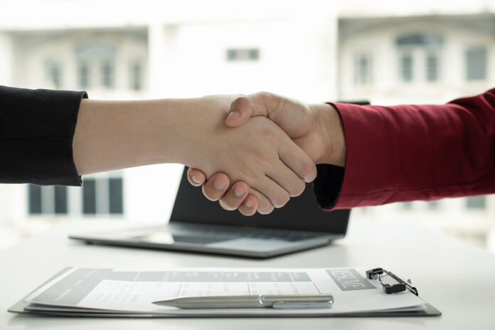 Employer Shake Hand With Job Applicants Congratulates And Welcom