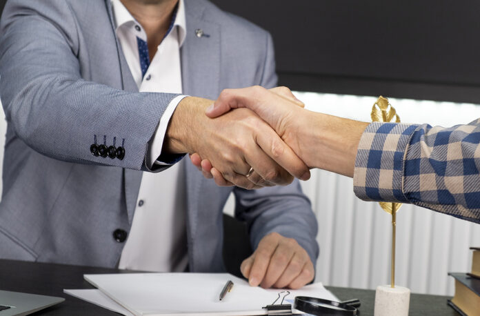 Department Heads Manager Are Shaking Hands And Accept To New Emp