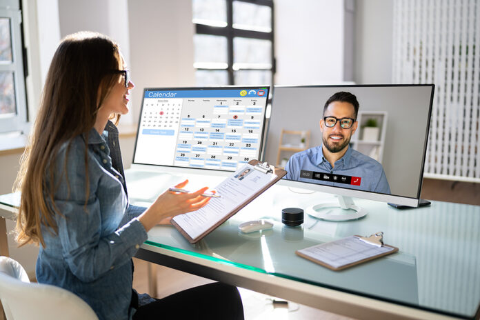 Online Video Conference Business Interview Call Or Webinar