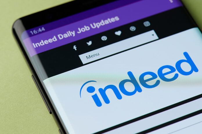 New York, Usa - April 22, 2019:indeed Daily Job Interface On Sma