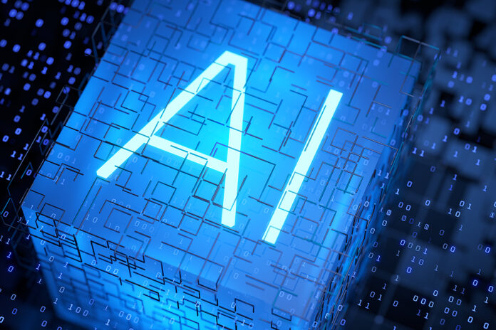 Ai Inscription On The Technology Cube. Deep Machine Learning. Ai