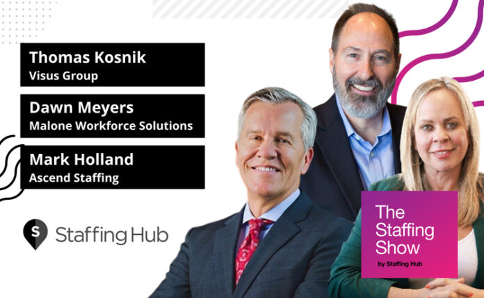 The Staffing Show - Kosnik, Meyers, Holland (1) Thomas Kosnik, Dawn Meyers, and Mark Holland