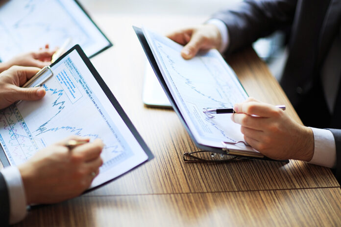 Banking business or financial analyst desktop