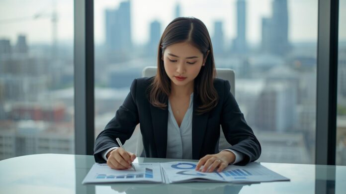 CEO _ leader calculating ROI _ financials